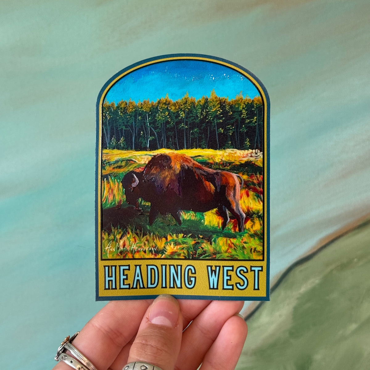 Heading West Sticker