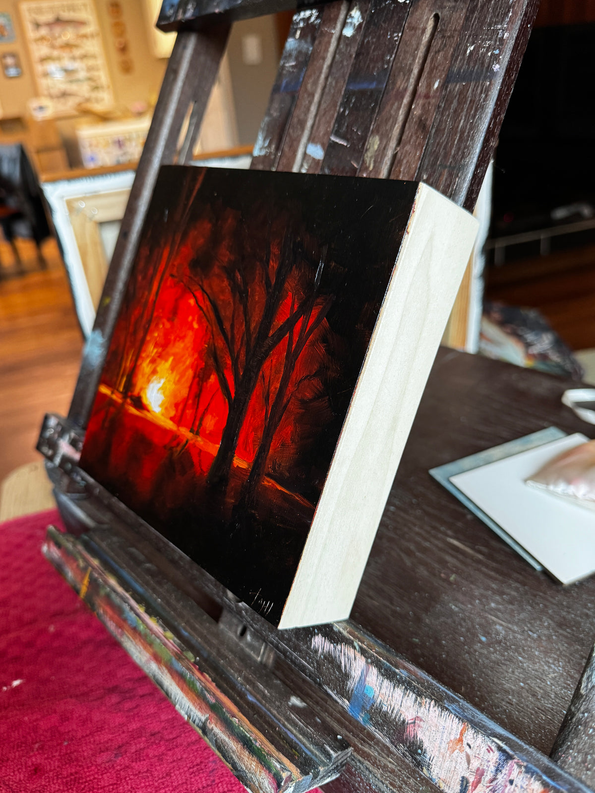 ORIGINAL "Burn Pile" 6x6 in