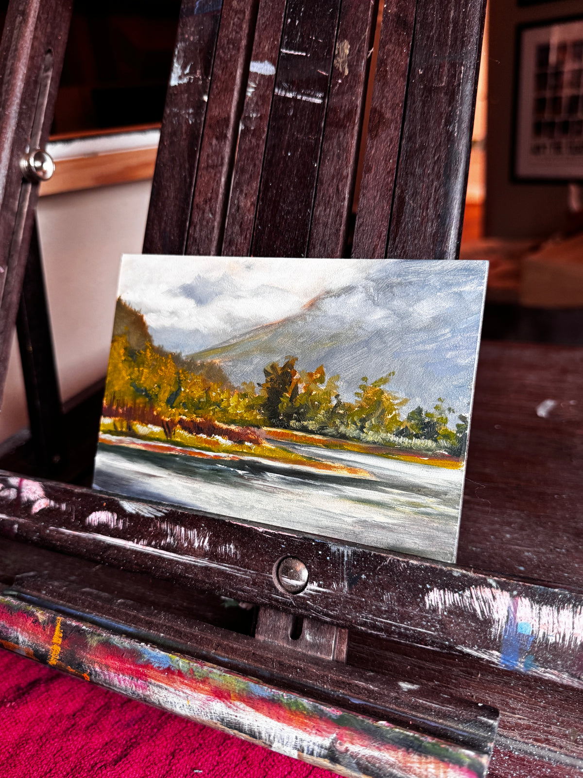 ORIGINAL "Hidden Peaks" Plein Air Study 4x6 in