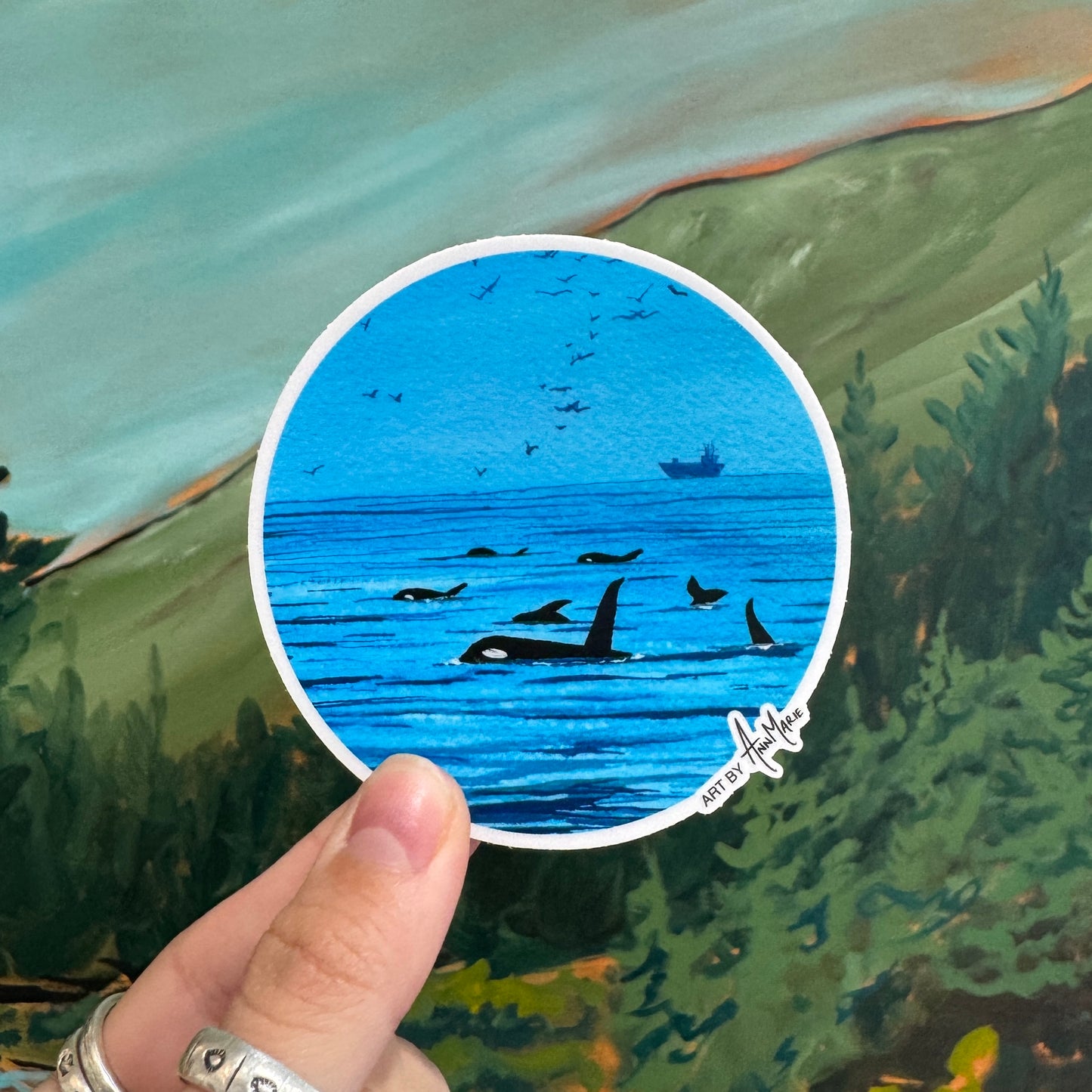 Orcas Sticker