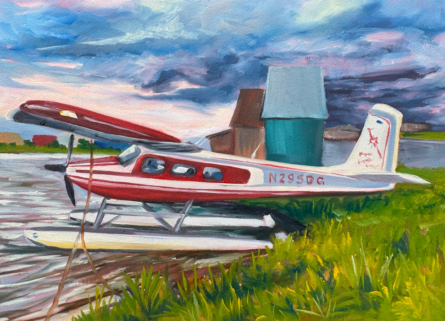 ORIGINAL Helio on Floats Study 5x7 in