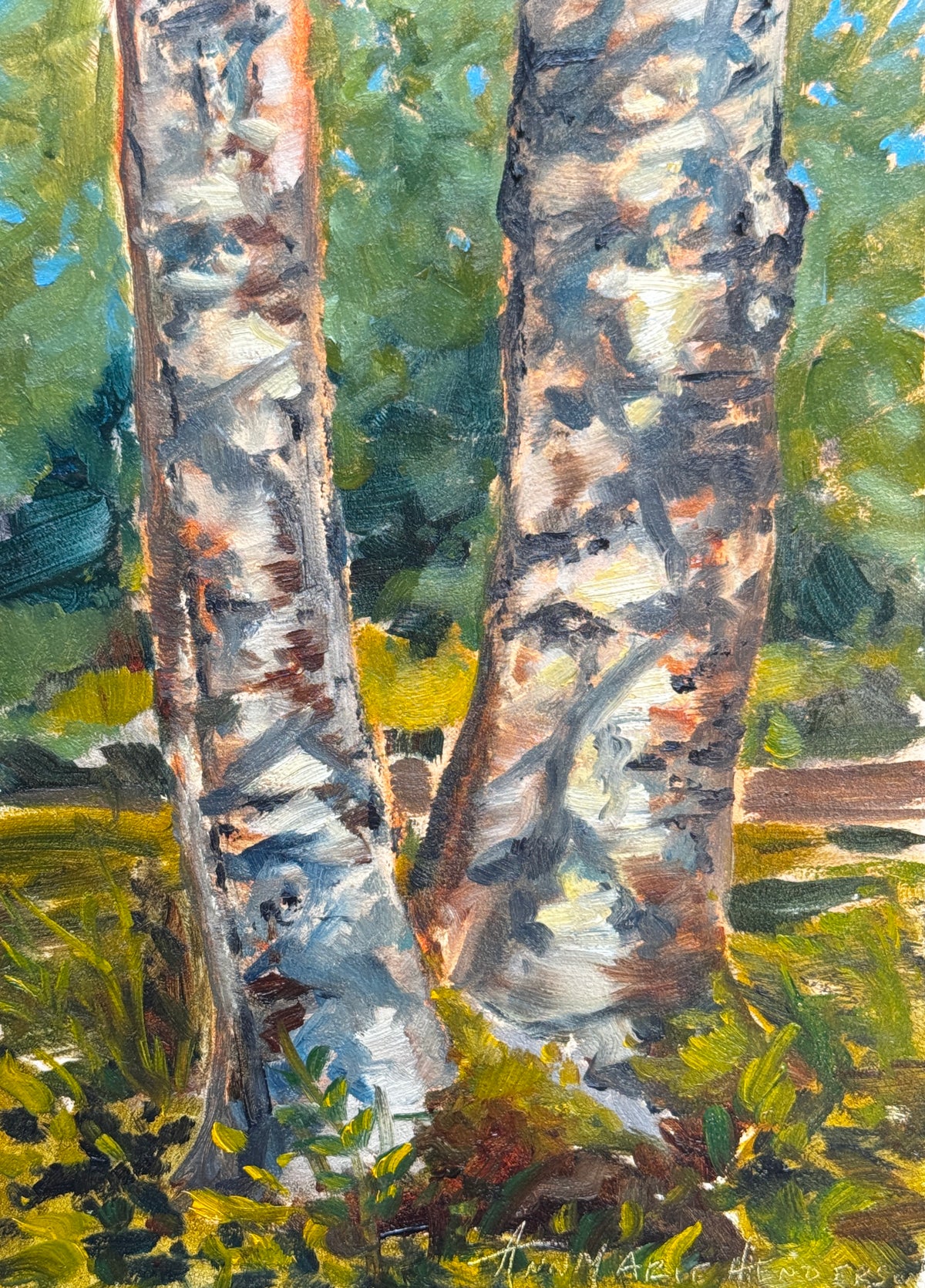 ORIGINAL Birch Bark Plein Air Study 5x7 in