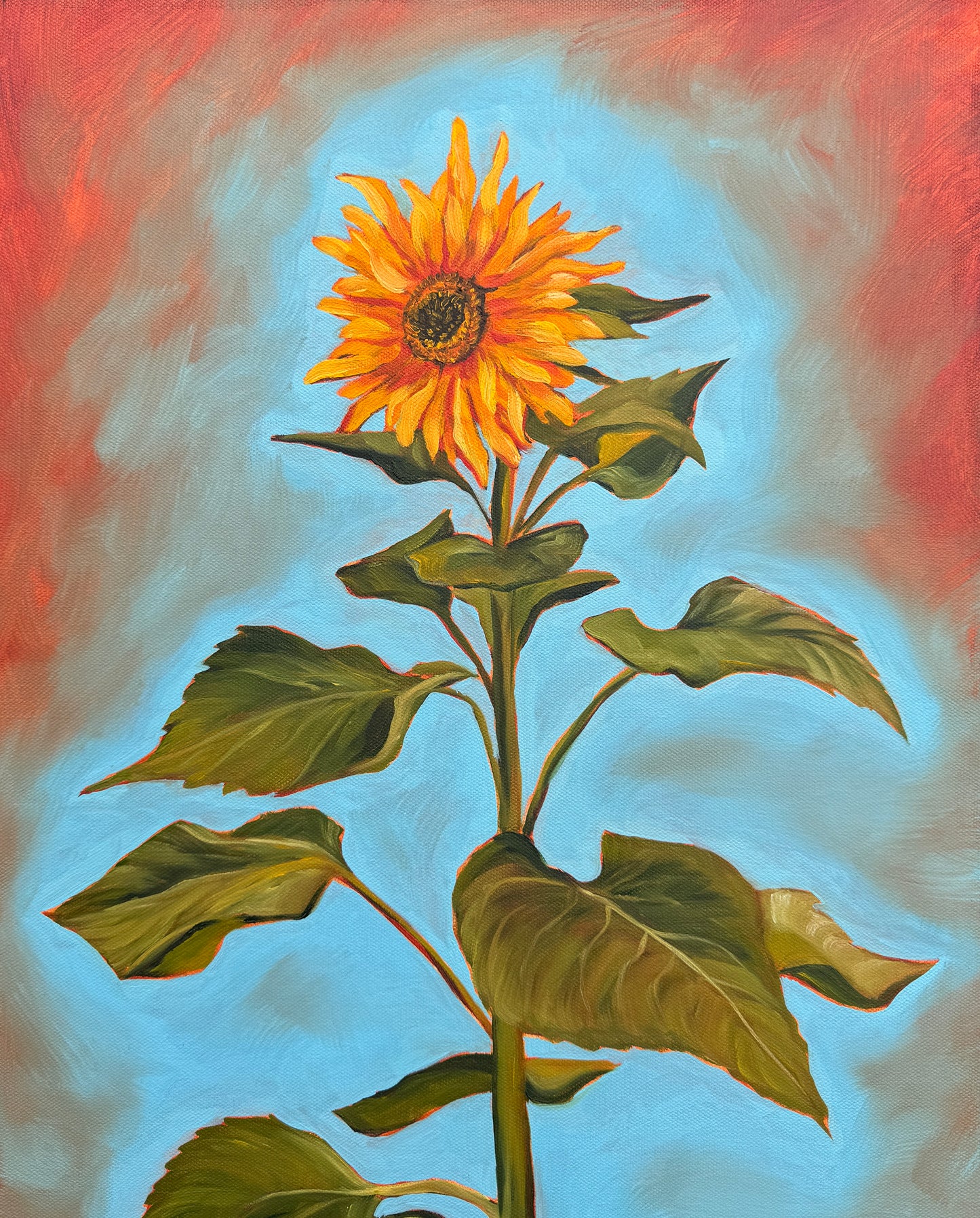 ORIGINAL "Rustic Sunflower" 16x20 in