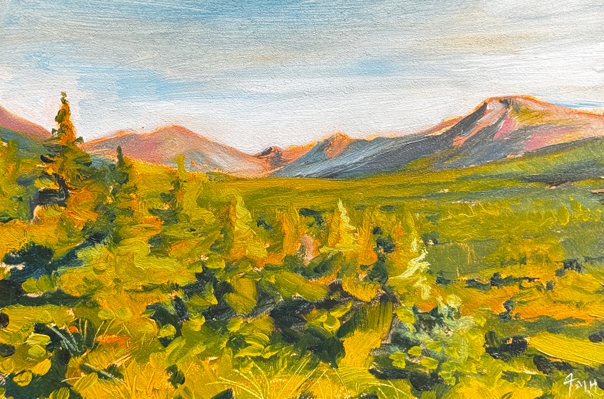 ORIGINAL "Glen Alps" Plein Air Study 4x6 in