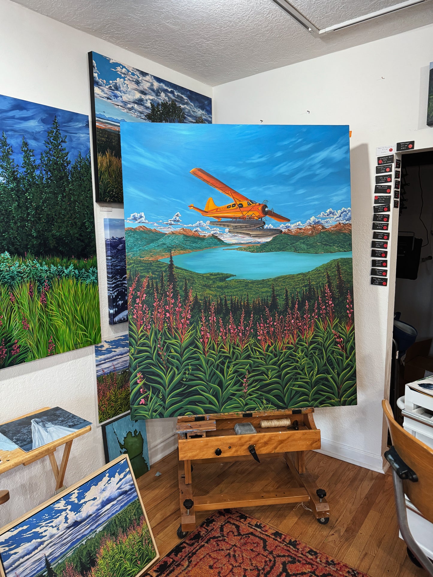 ORIGINAL "Floats & Fireweed" 48x30 in