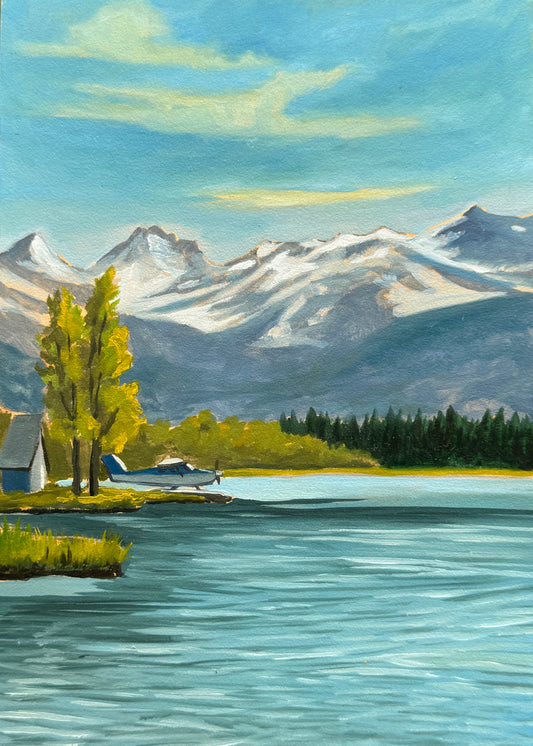 ORIGINAL Lake Hood Plein Air Study 5x7 in