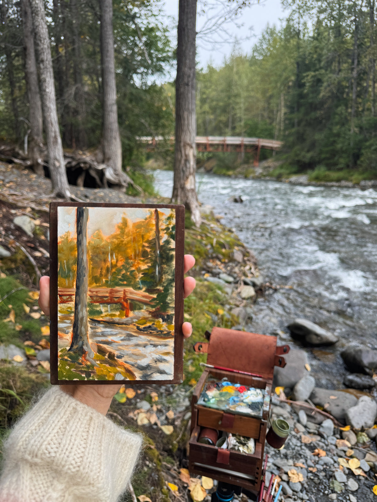 ORIGINAL "Resurrection Creek" Plein Air Study 4x6 in
