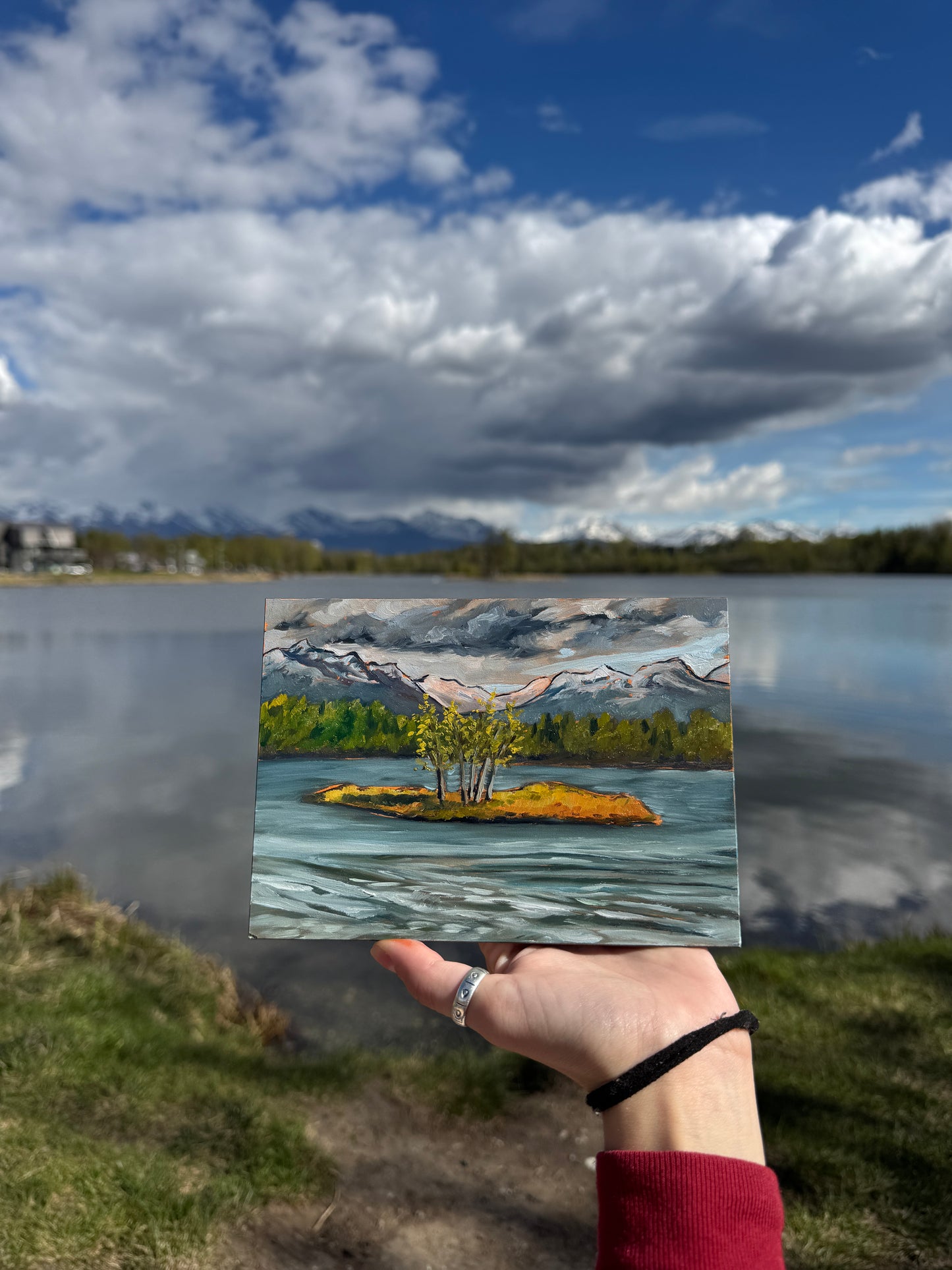 ORIGINAL Westchester Lagoon Plein Air Study 5x7 in