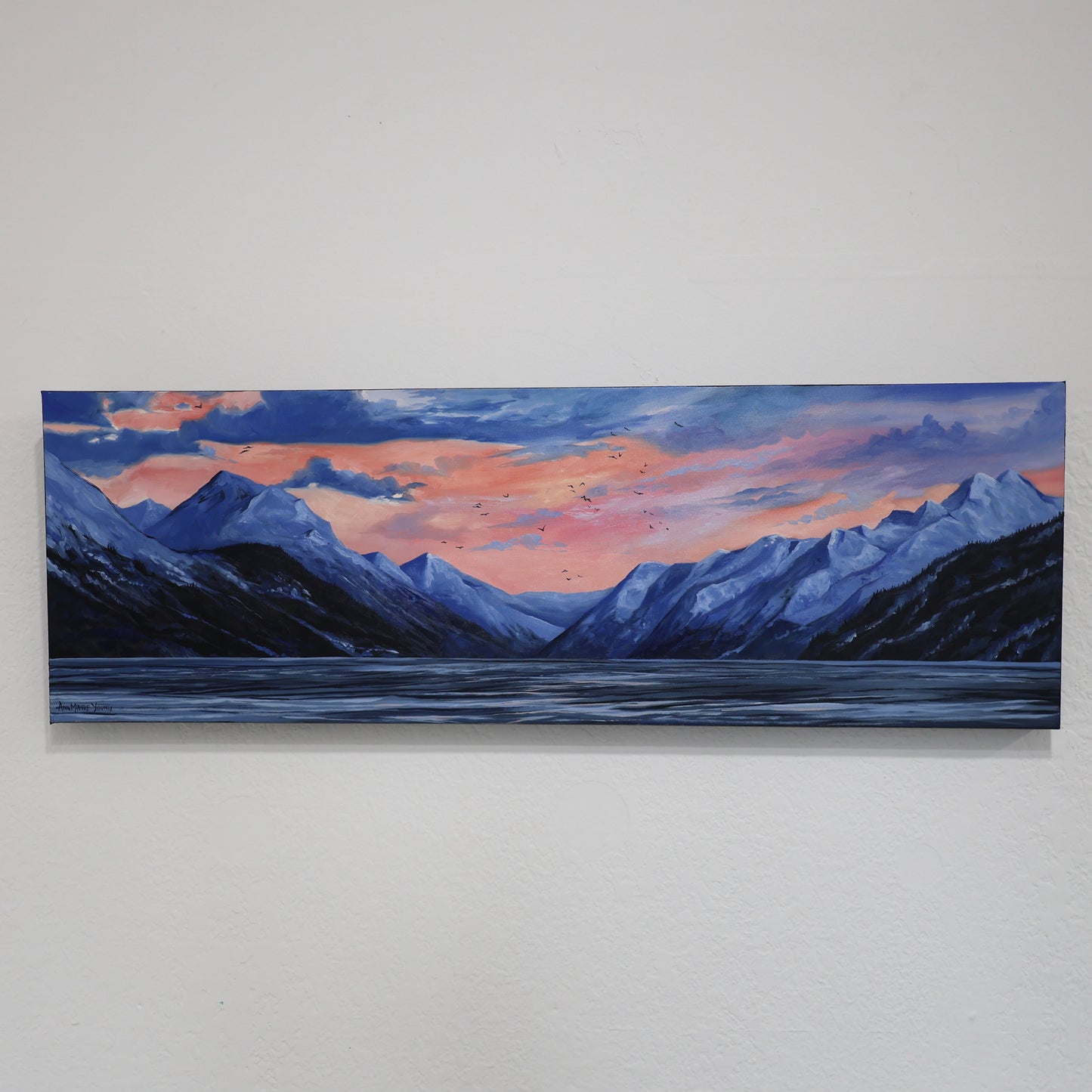ORIGINAL "Pink Skies" 12x36 in