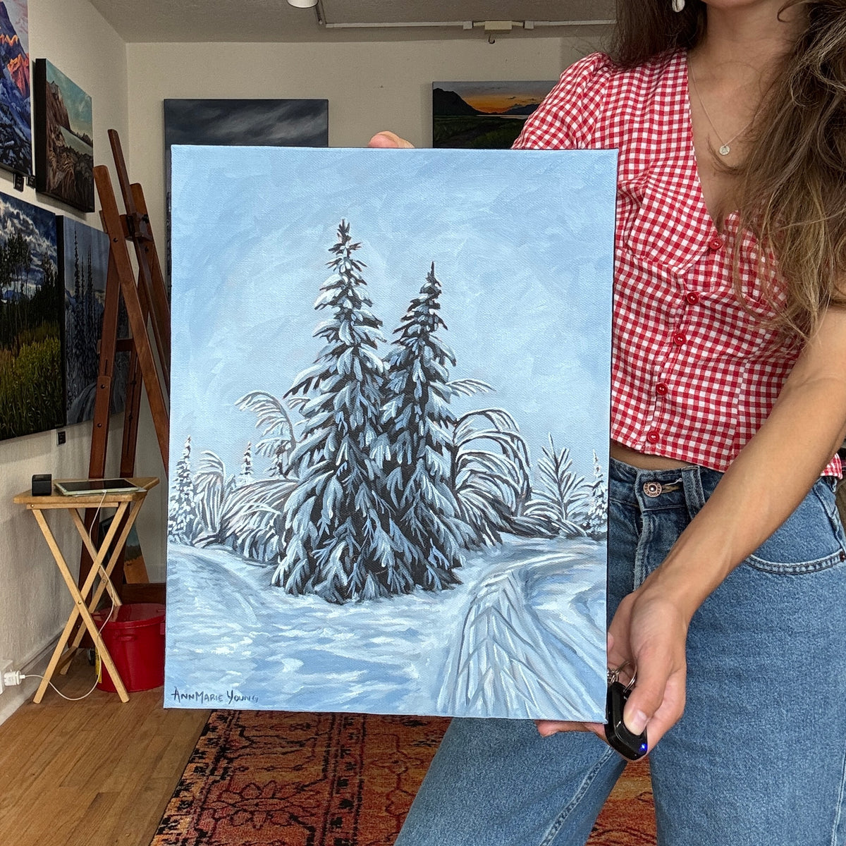 ORIGINAL "Ski Trails" 11x14 in
