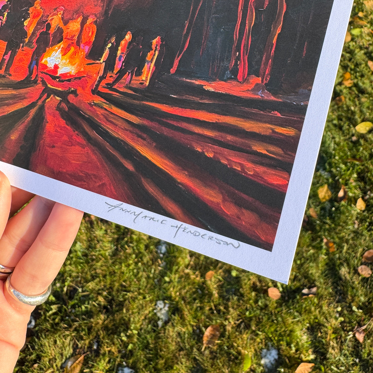 "Firelight and Northern Lights" Print