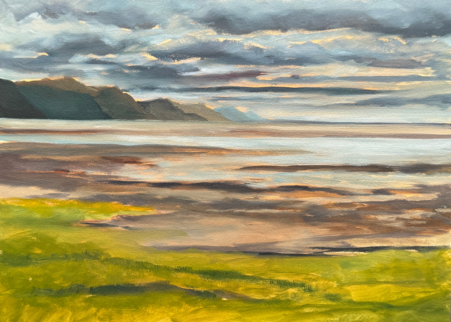 ORIGINAL Mud Flats Plein Air Study 5x7 in
