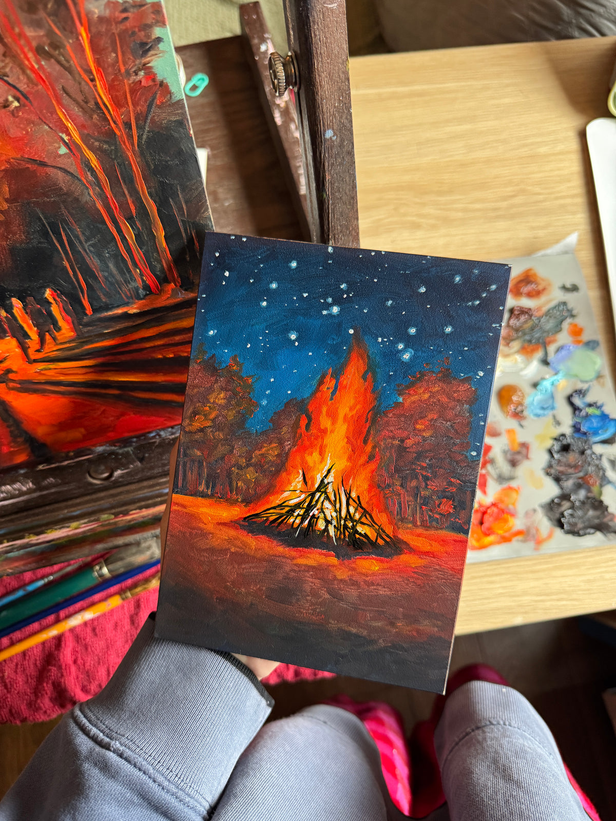 ORIGINAL "Lights at Night"  5x7 in