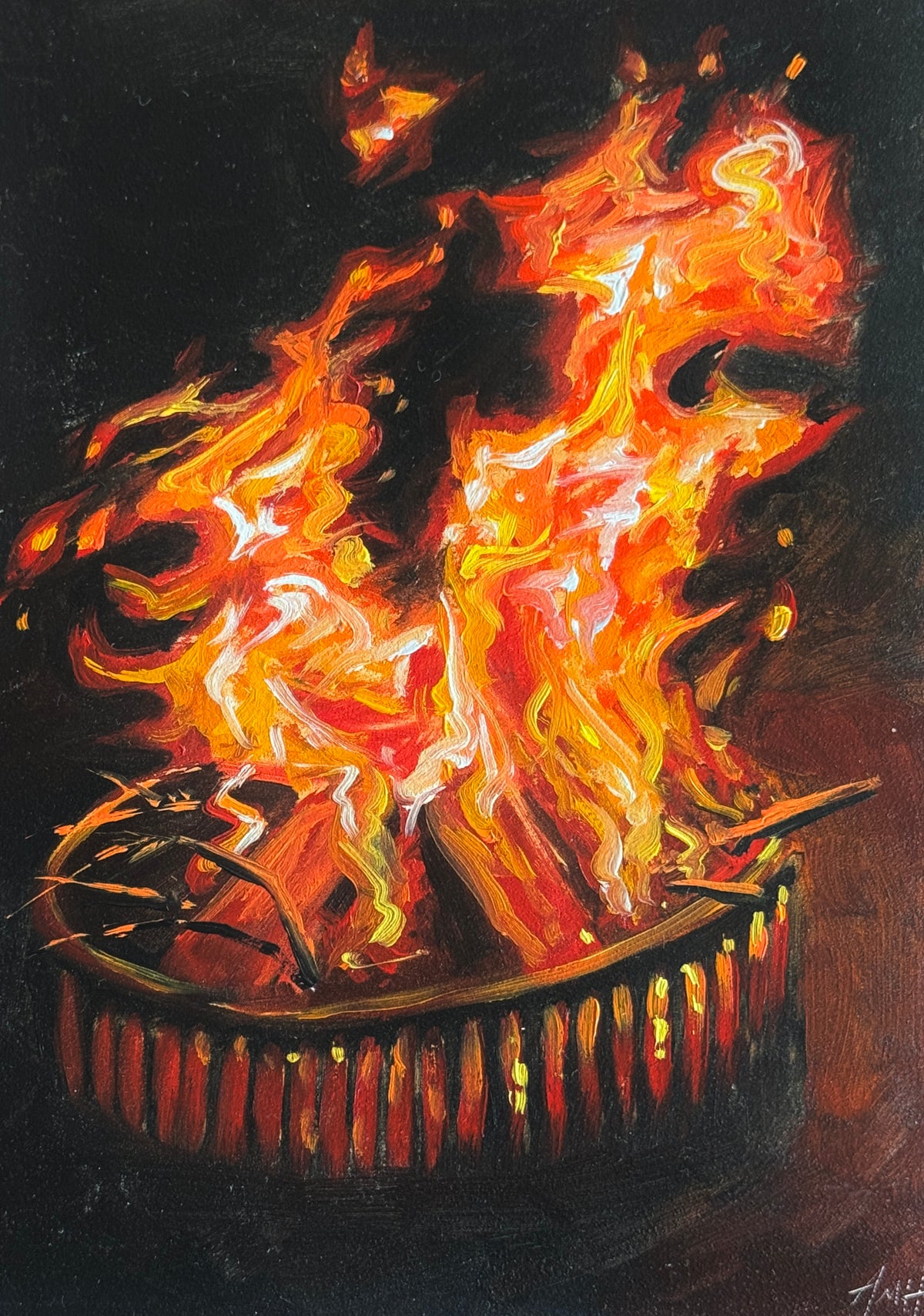 ORIGINAL "Ring of Fire"  5x7 in