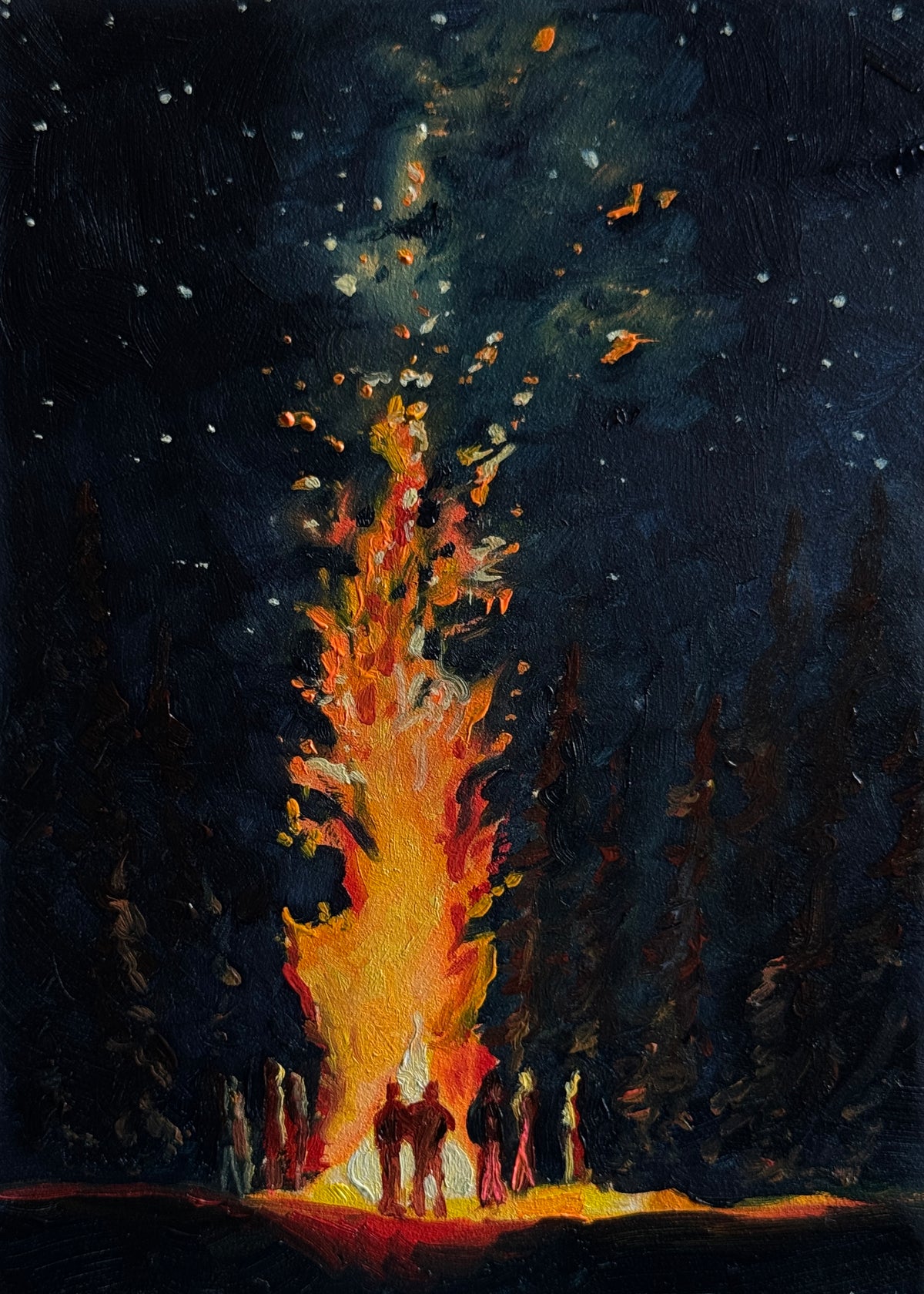 ORIGINAL "Twin Flame"  5x7 in