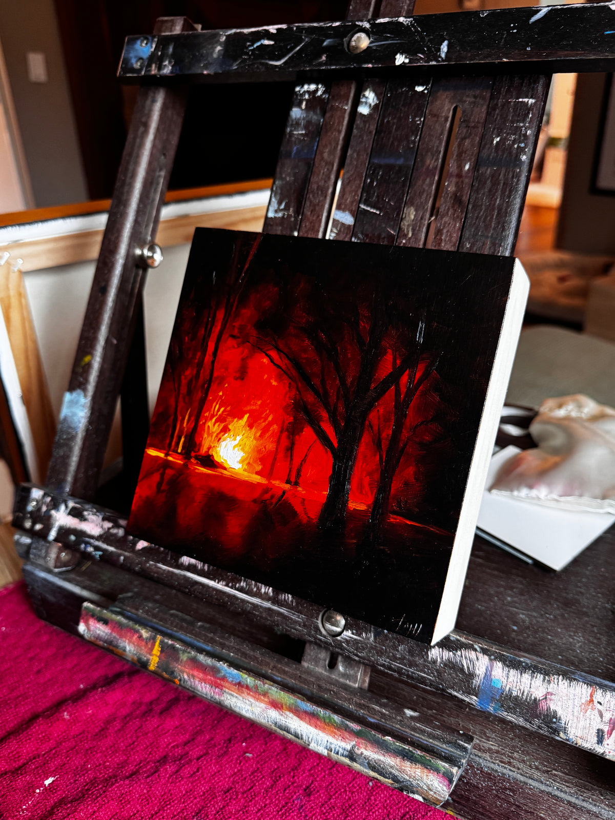 ORIGINAL "Burn Pile"  6x6 in