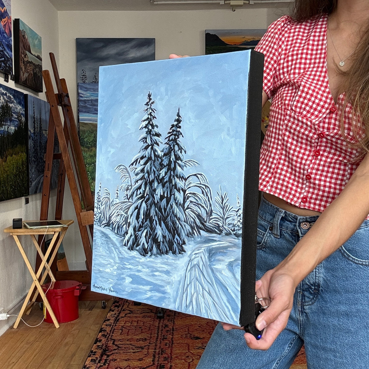 ORIGINAL "Ski Trails" 11x14 in