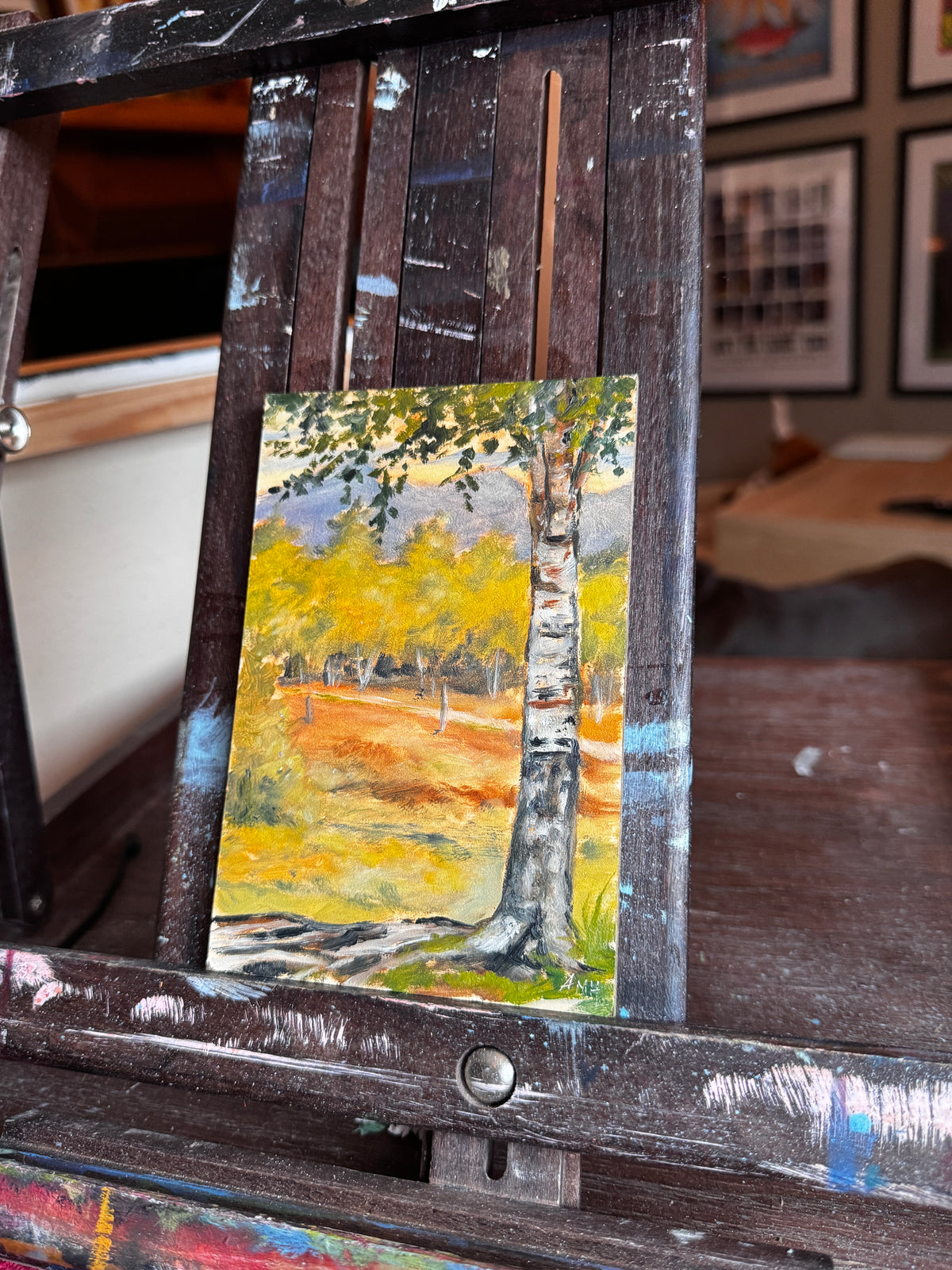 ORIGINAL "Late Summer" Plein Air Study 4x6 in