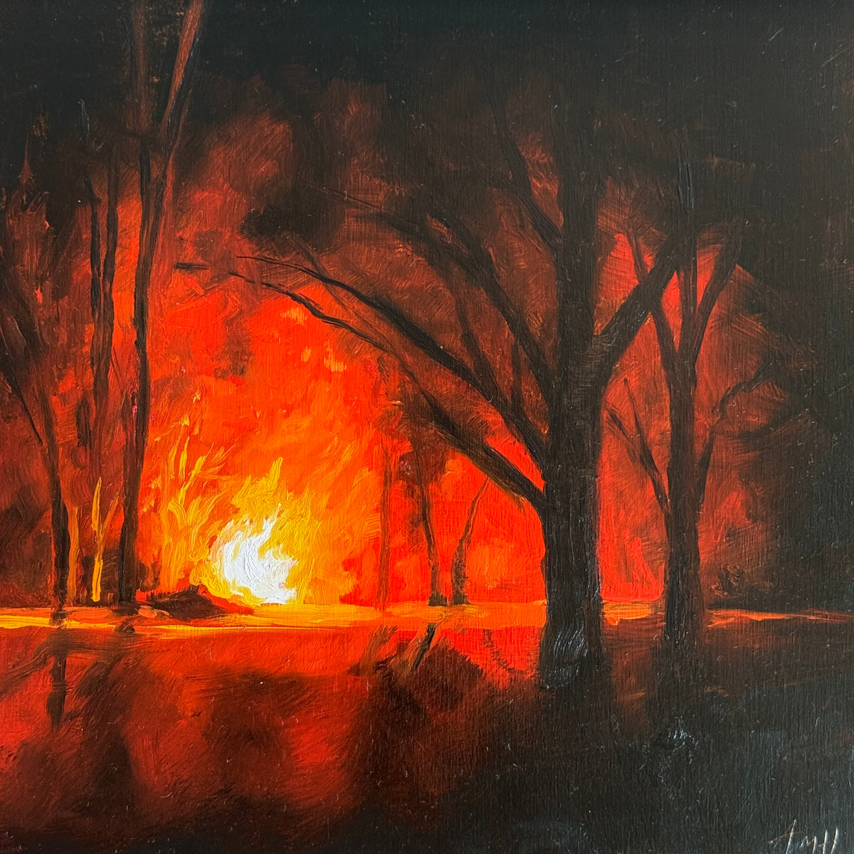 ORIGINAL "Burn Pile"  6x6 in