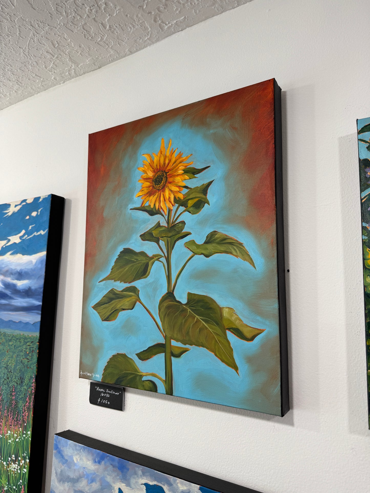 ORIGINAL "Rustic Sunflower" 16x20 in
