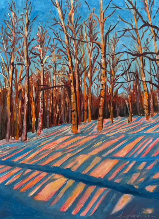 ORIGINAL "Snow in Stripes" 9x12 in