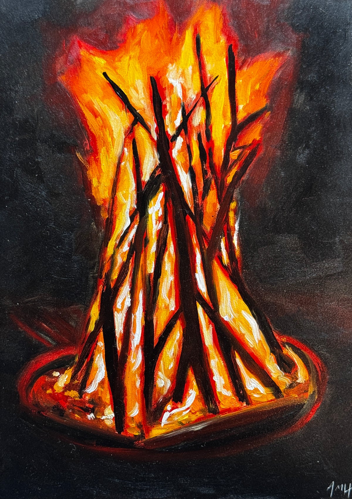 ORIGINAL "Tower of Flames"  5x7 in