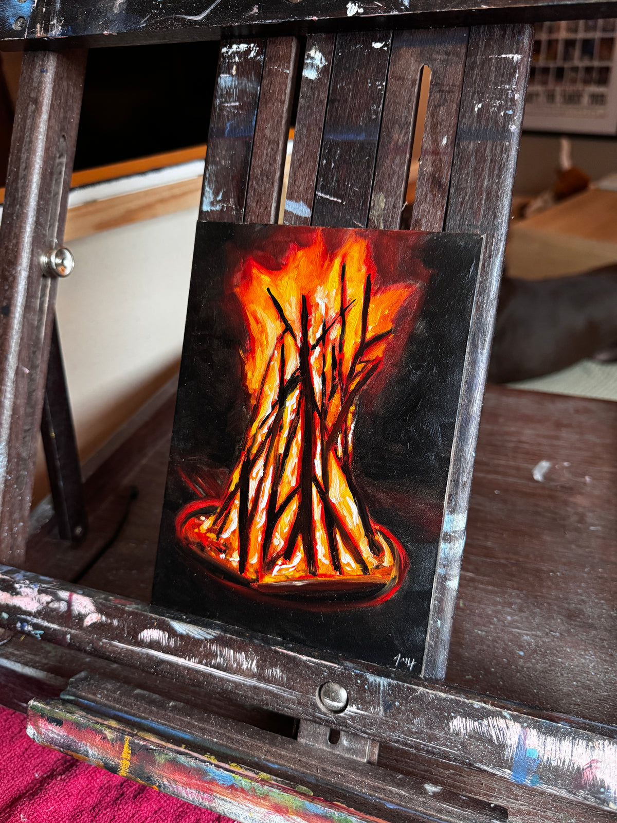 ORIGINAL "Tower of Flames"  5x7 in