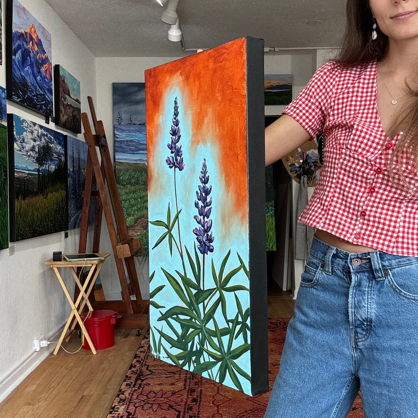 ORIGINAL "Fading Lupine" 10x20 in