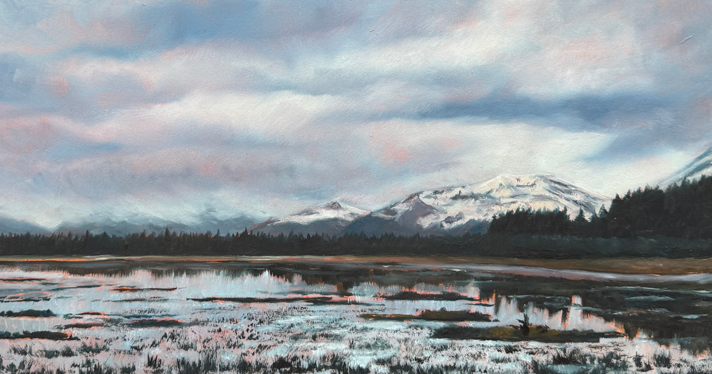 ORIGINAL "Silver Skies" 6.5x12 in