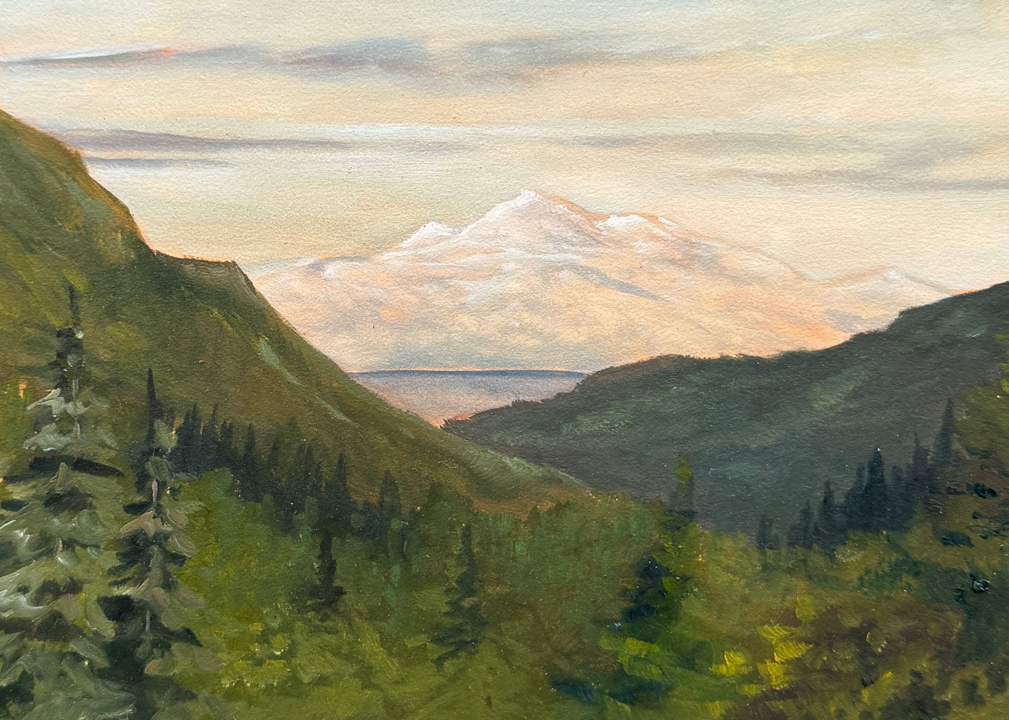 ORIGINAL Hiland Road Plein Air Study 5x7 in