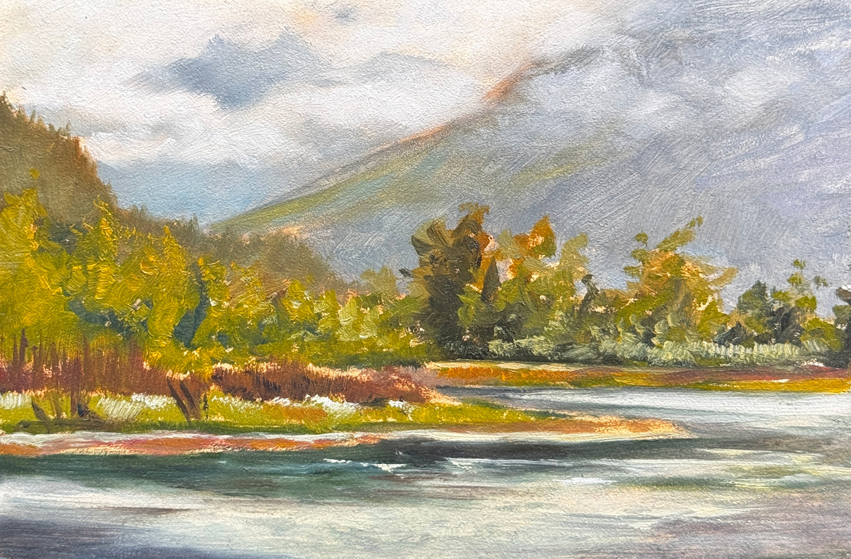ORIGINAL "Hidden Peaks" Plein Air Study 4x6 in
