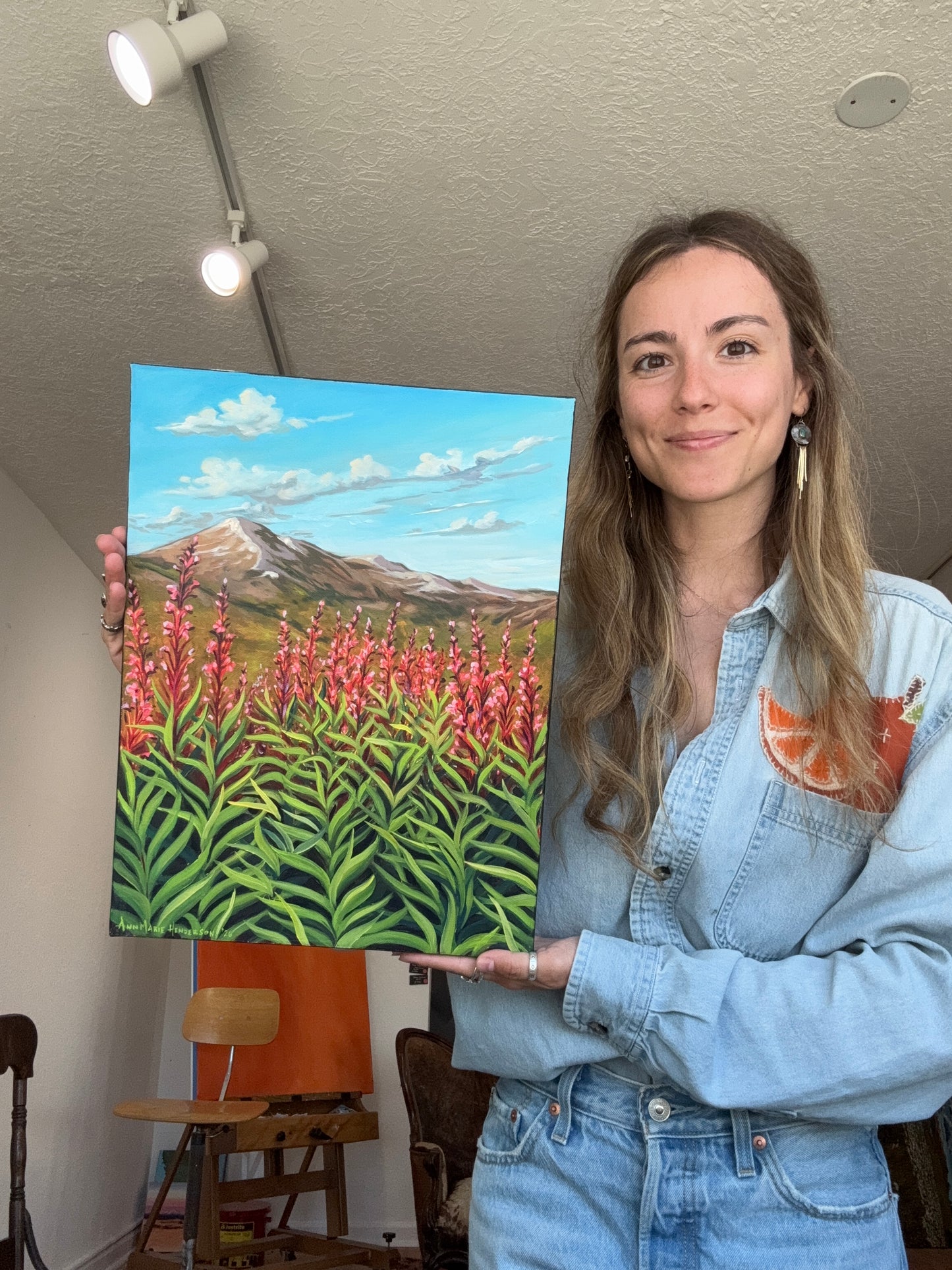 ORIGINAL "Wildflower state of mind" 12 x 16 in