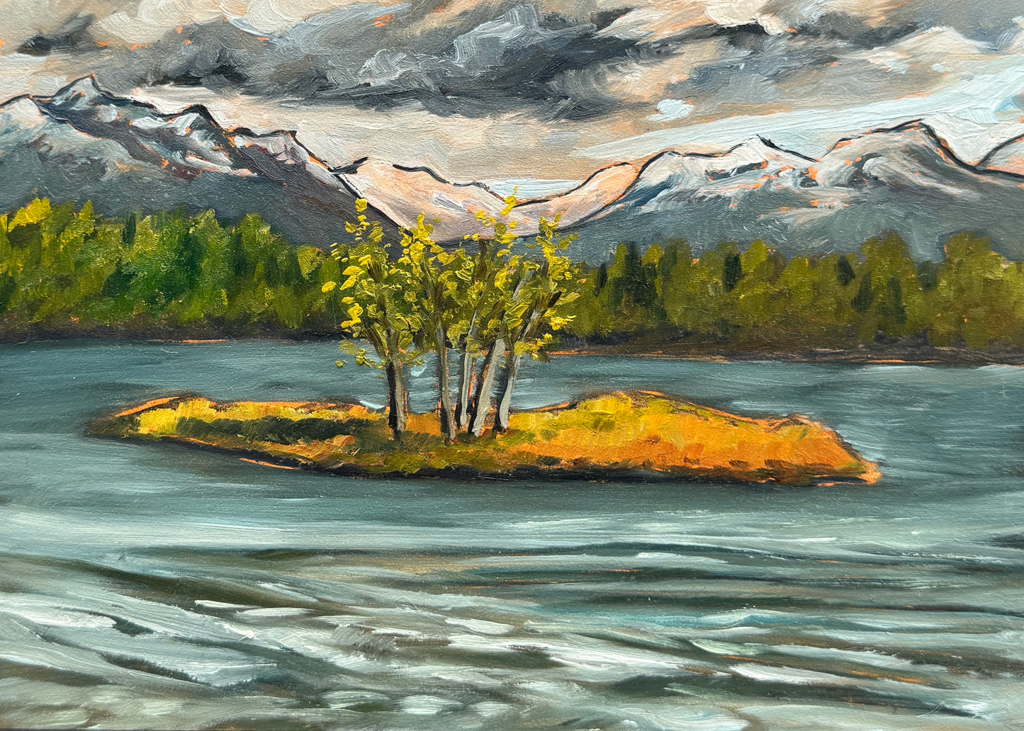 ORIGINAL Westchester Lagoon Plein Air Study 5x7 in