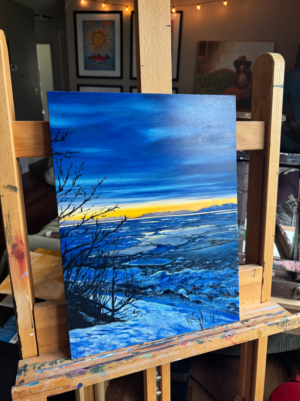 ORIGINAL "Cook Inlet Sea Ice" 12x16 in
