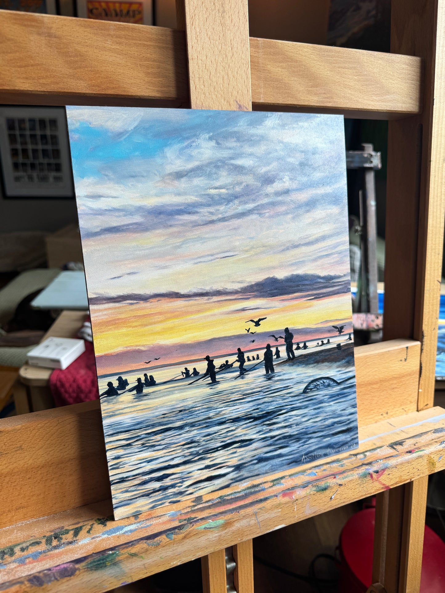 ORIGINAL "Dipnet Season" 9x12 in