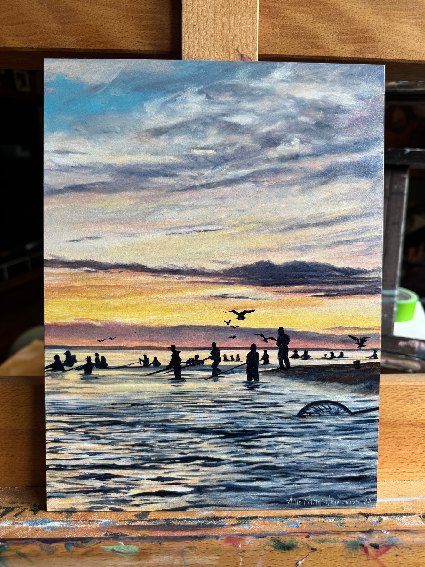 ORIGINAL "Dipnet Season" 9x12 in