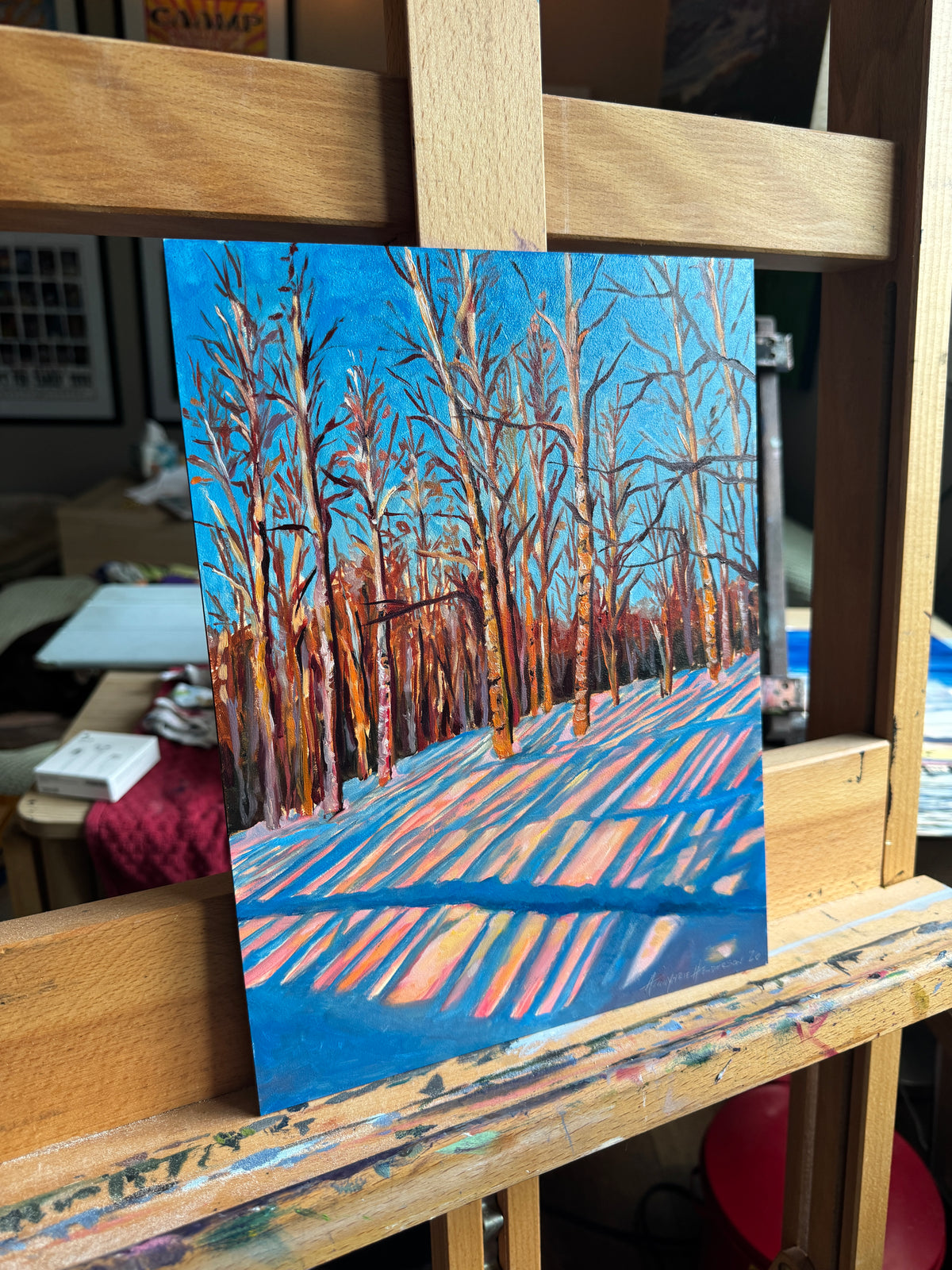 ORIGINAL "Snow in Stripes" 9x12 in