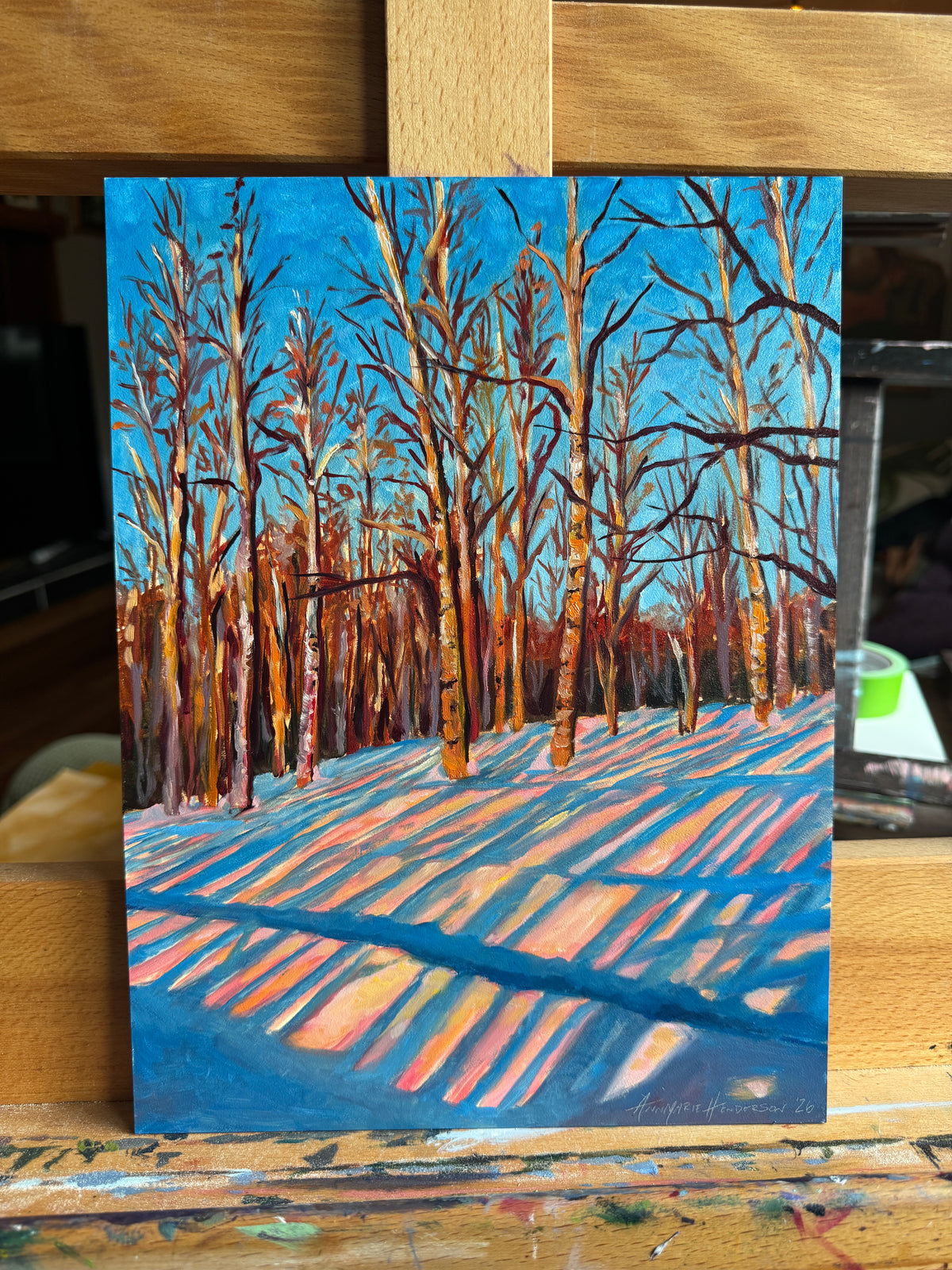 ORIGINAL "Snow in Stripes" 9x12 in