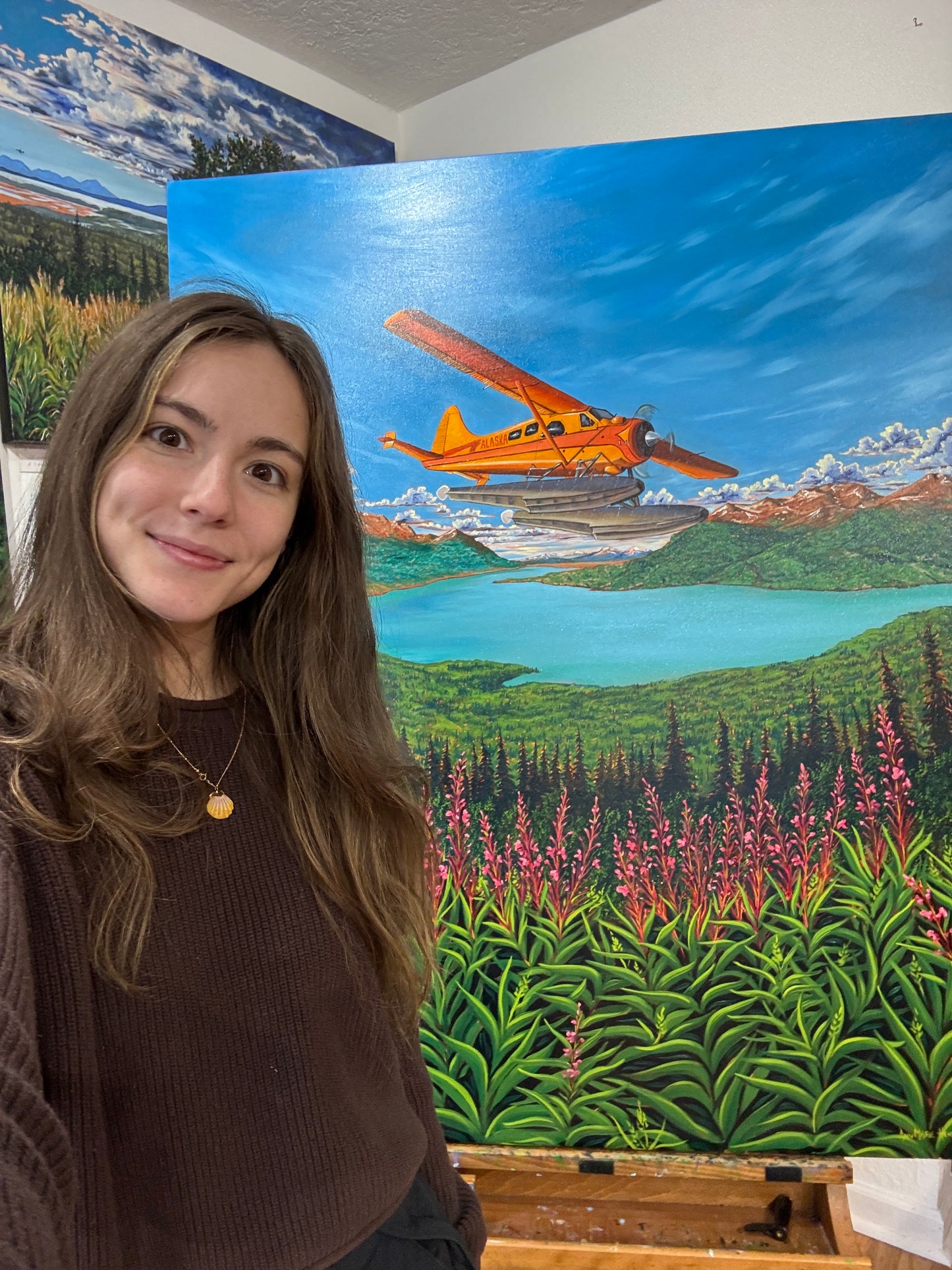 ORIGINAL "Floats & Fireweed" 48x30 in
