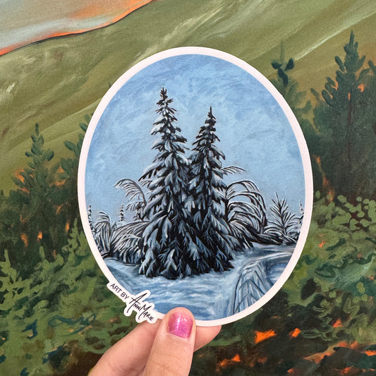 Snowy Trees Sticker