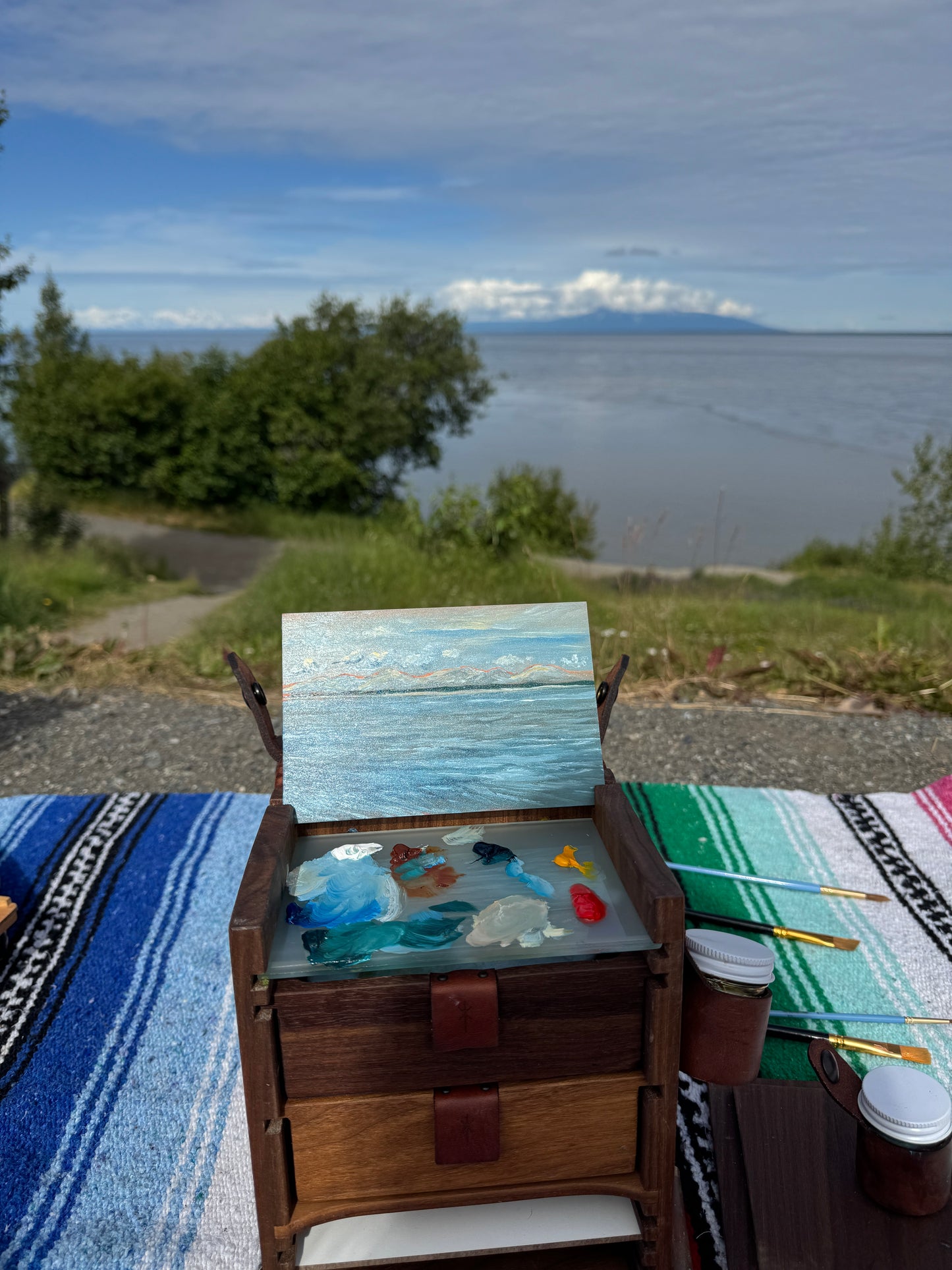 ORIGINAL Cook Inlet Plein Air Study 4x6 in