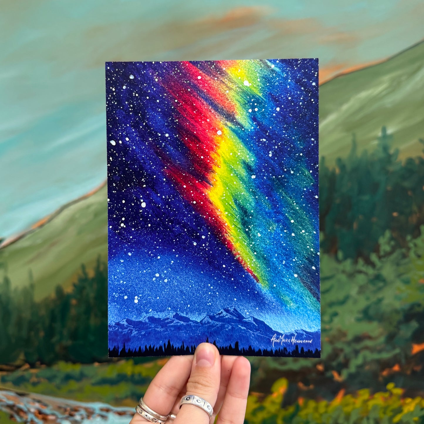 "November Aurora" Postcard