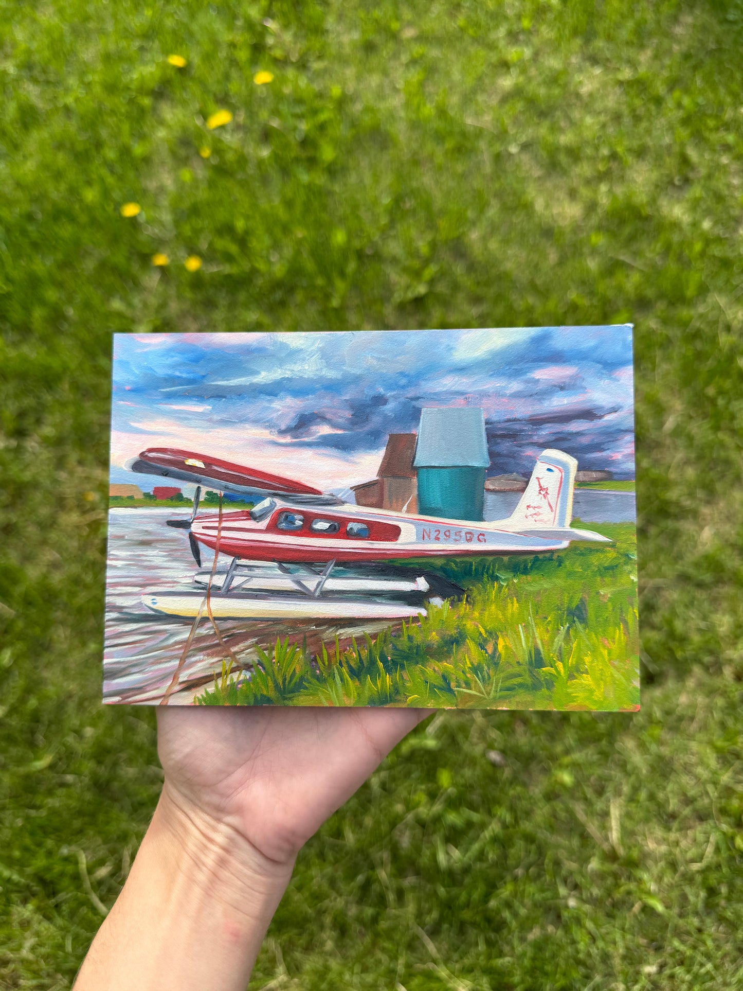 ORIGINAL Helio on Floats Study 5x7 in