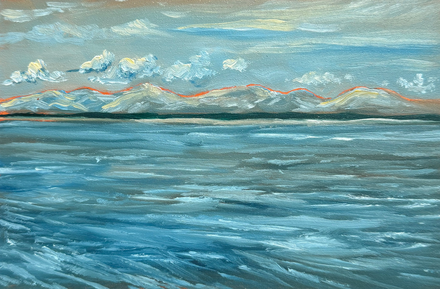 ORIGINAL Cook Inlet Plein Air Study 4x6 in
