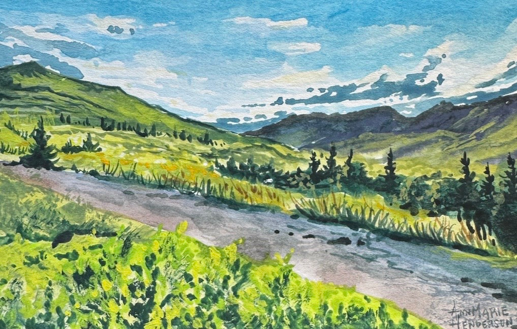 ORIGINAL Summer Gouache Study 4x6 in