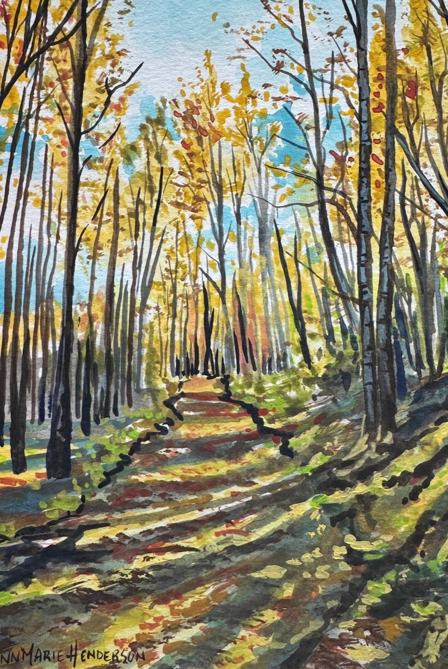 ORIGINAL Fall Gouache Study 5x7 in