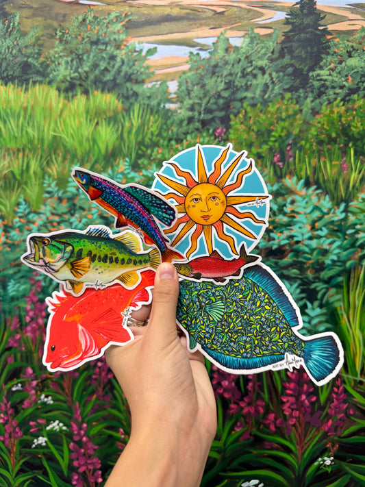 FISH Stickers - Pack of 5