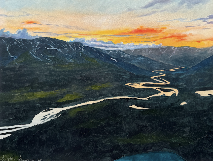 ORIGINAL "Snaking Stream" 9x12 in